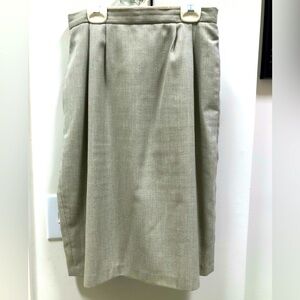 Elegant Gray Green Women's Lined Skirt